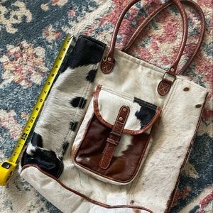 Real cowhide tote